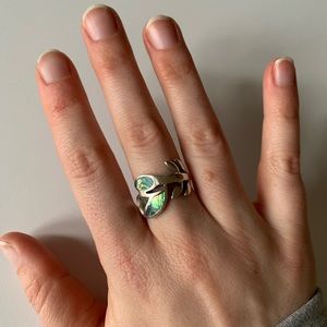 Sterling silver and abalone ring